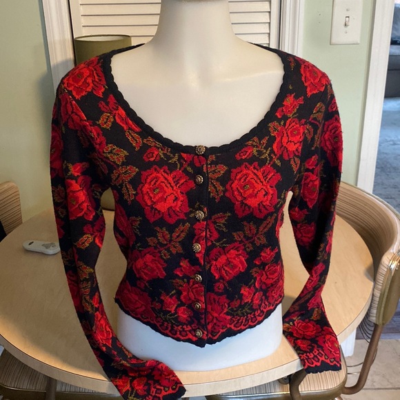 Kenzo Sweaters - Kenzo Studio button-down floral scoop neck cardigan sweater